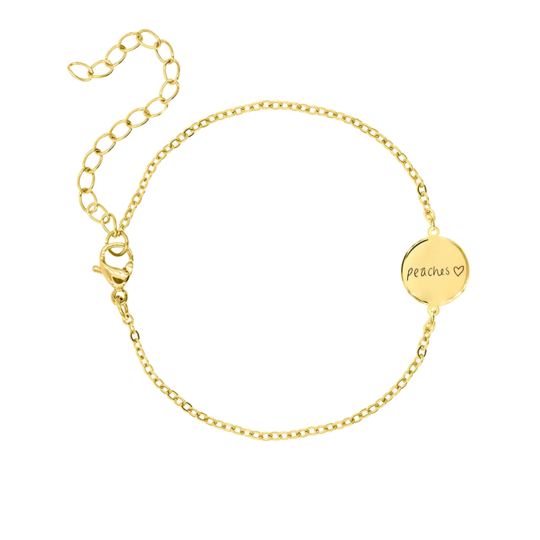 Peaches Coin Bracelet Gold