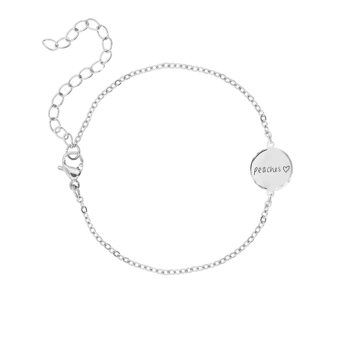 Peaches Coin Bracelet Silver