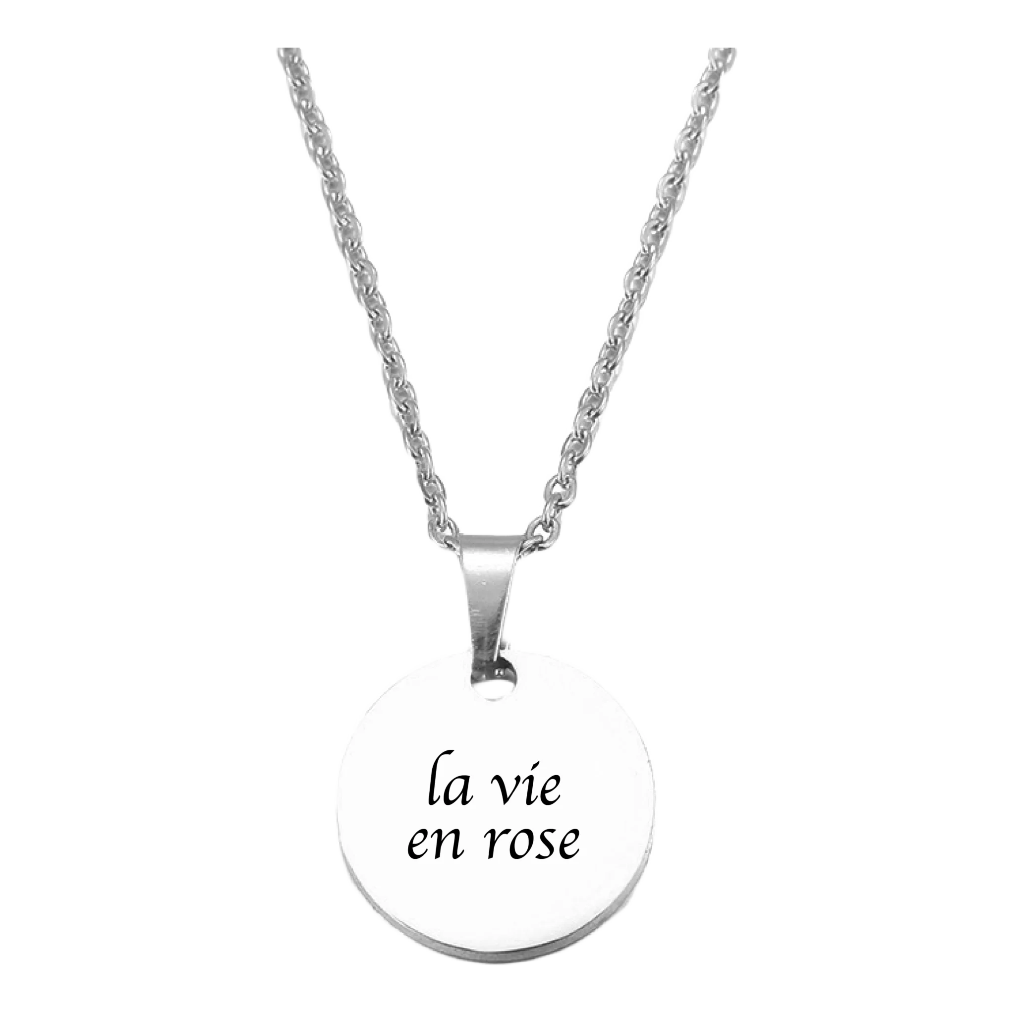 Custom Message Necklace Silver
