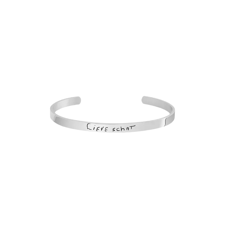 Handwriting Cuff Bracelet Silver