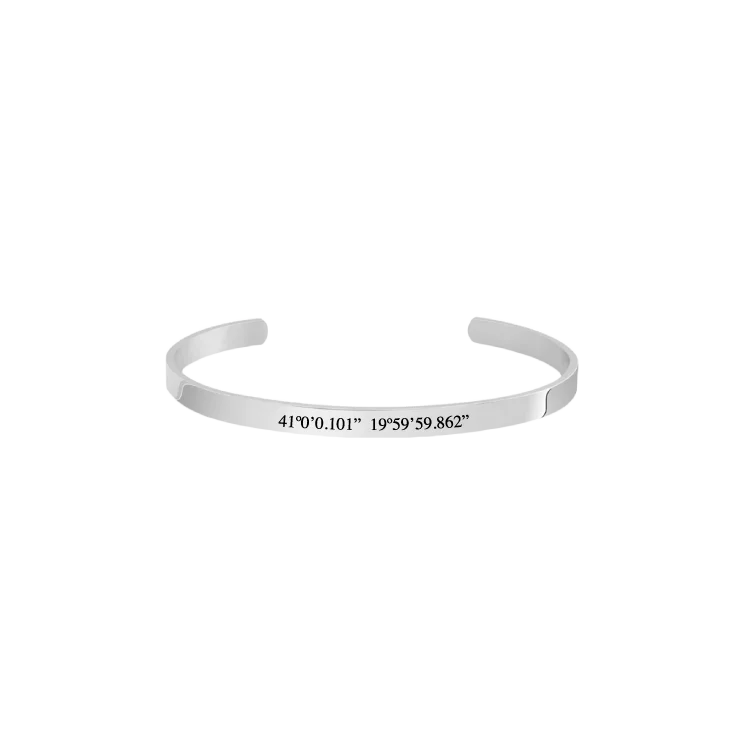 Coordinates Bracelet Silver