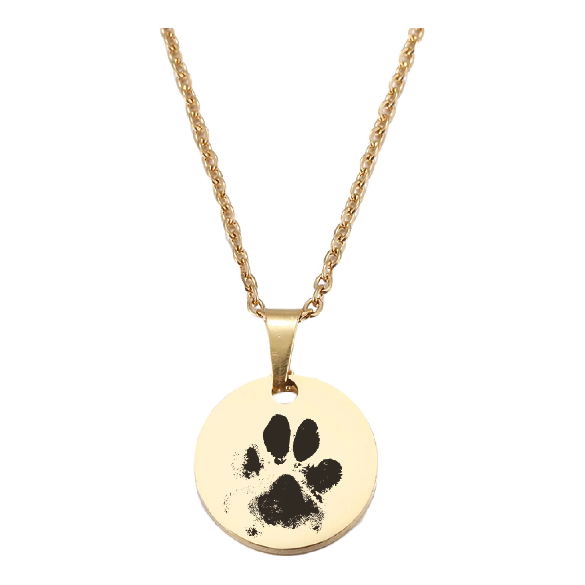 Paw Print Necklace Gold