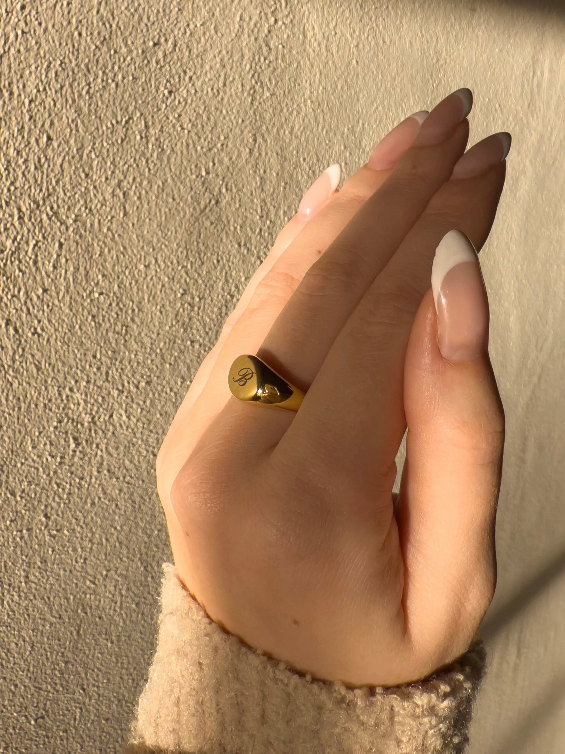 Initials Signet Ring Gold