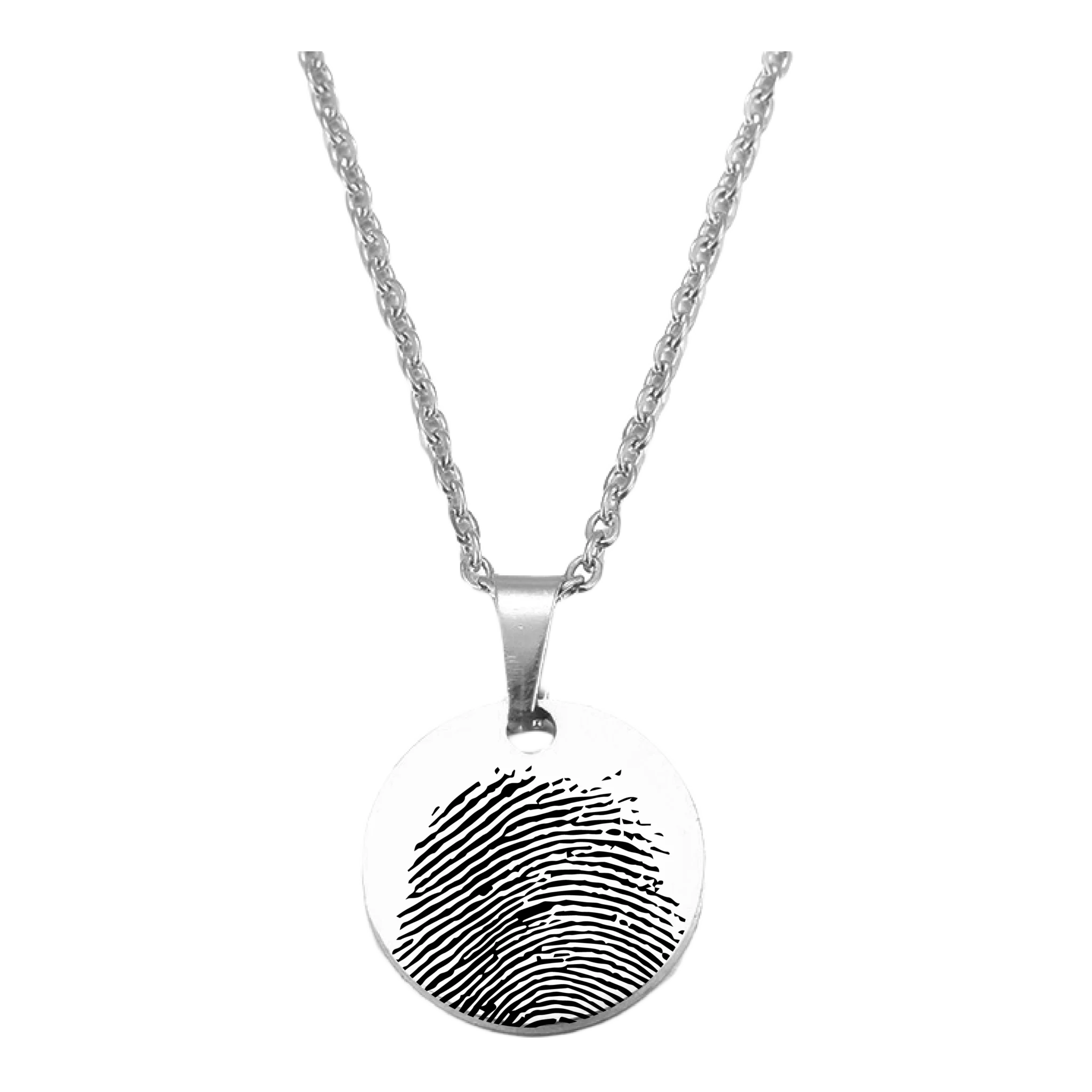 Fingerprint Necklace Silver