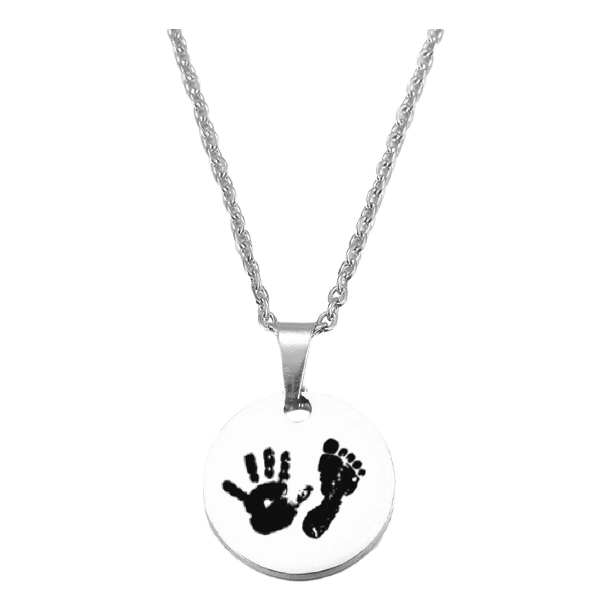 Hand/footprint Necklace Silver