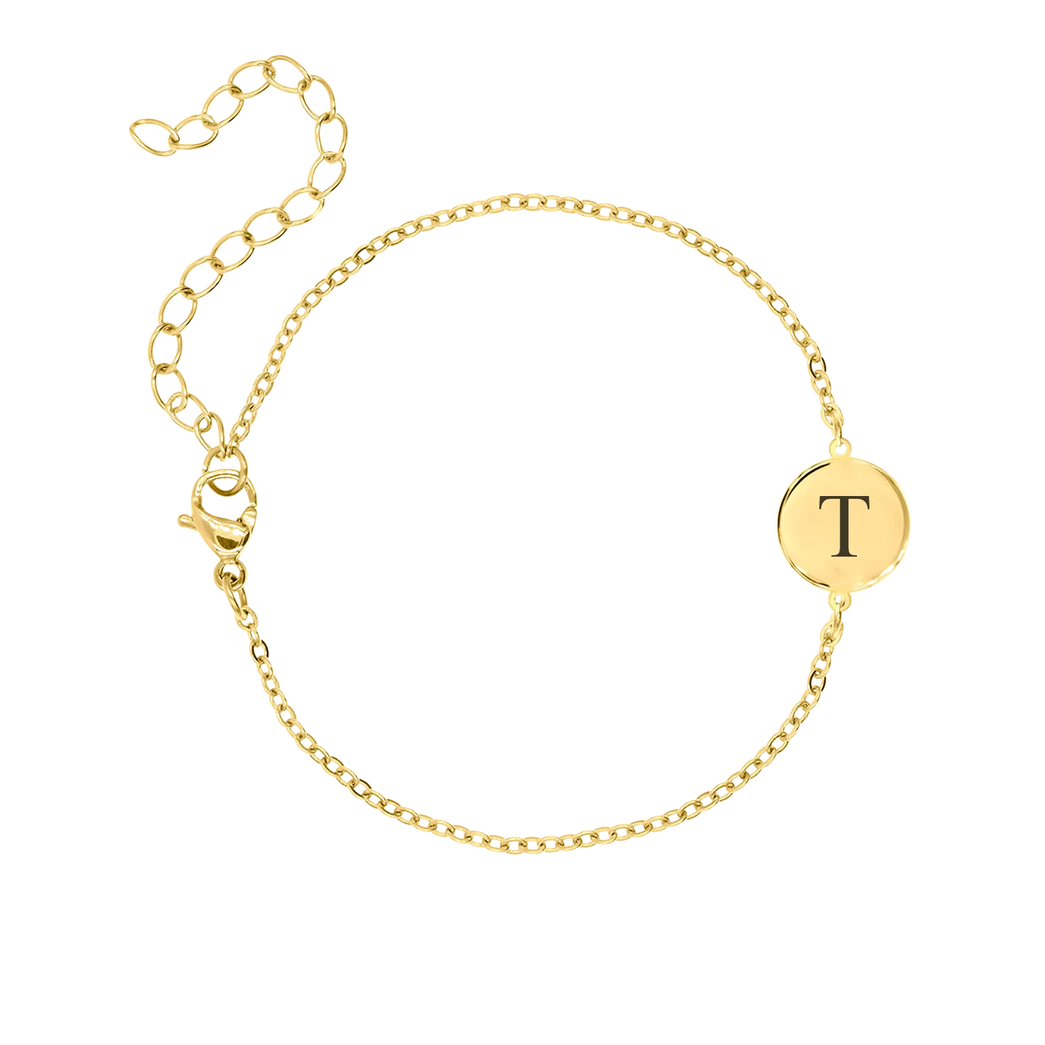 Initials Coin Bracelet Gold